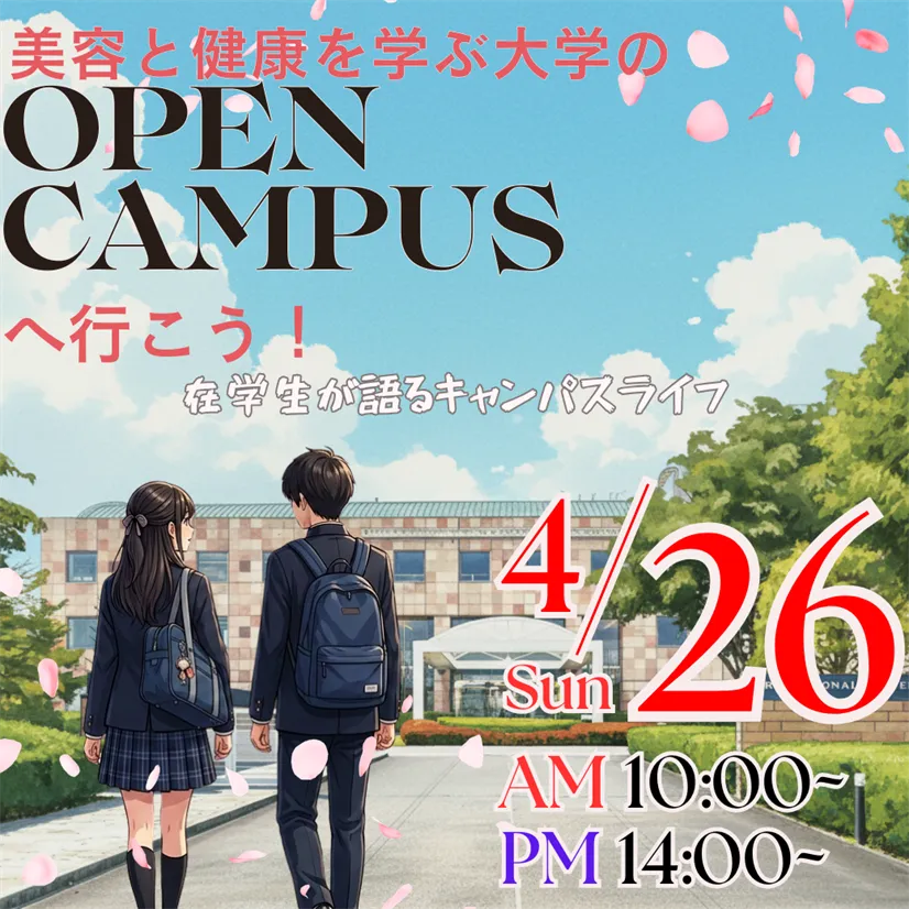 4/26（日）美容と健康を学ぶ大学のOPEN CAMPUS ― 在学生が語るキャンパスライフ
