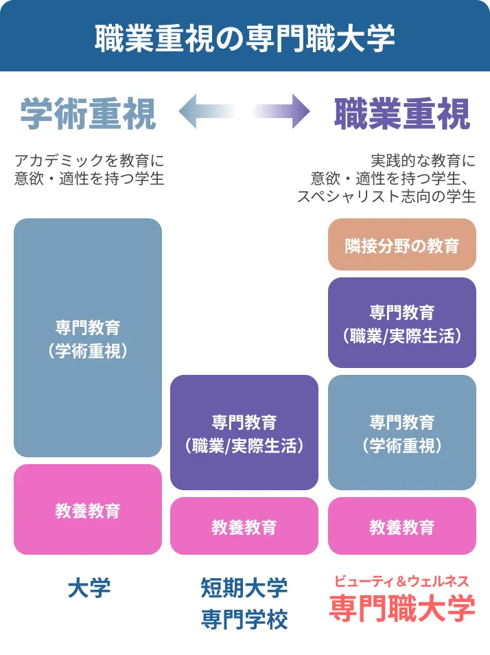 職業重視の専門職大学の図